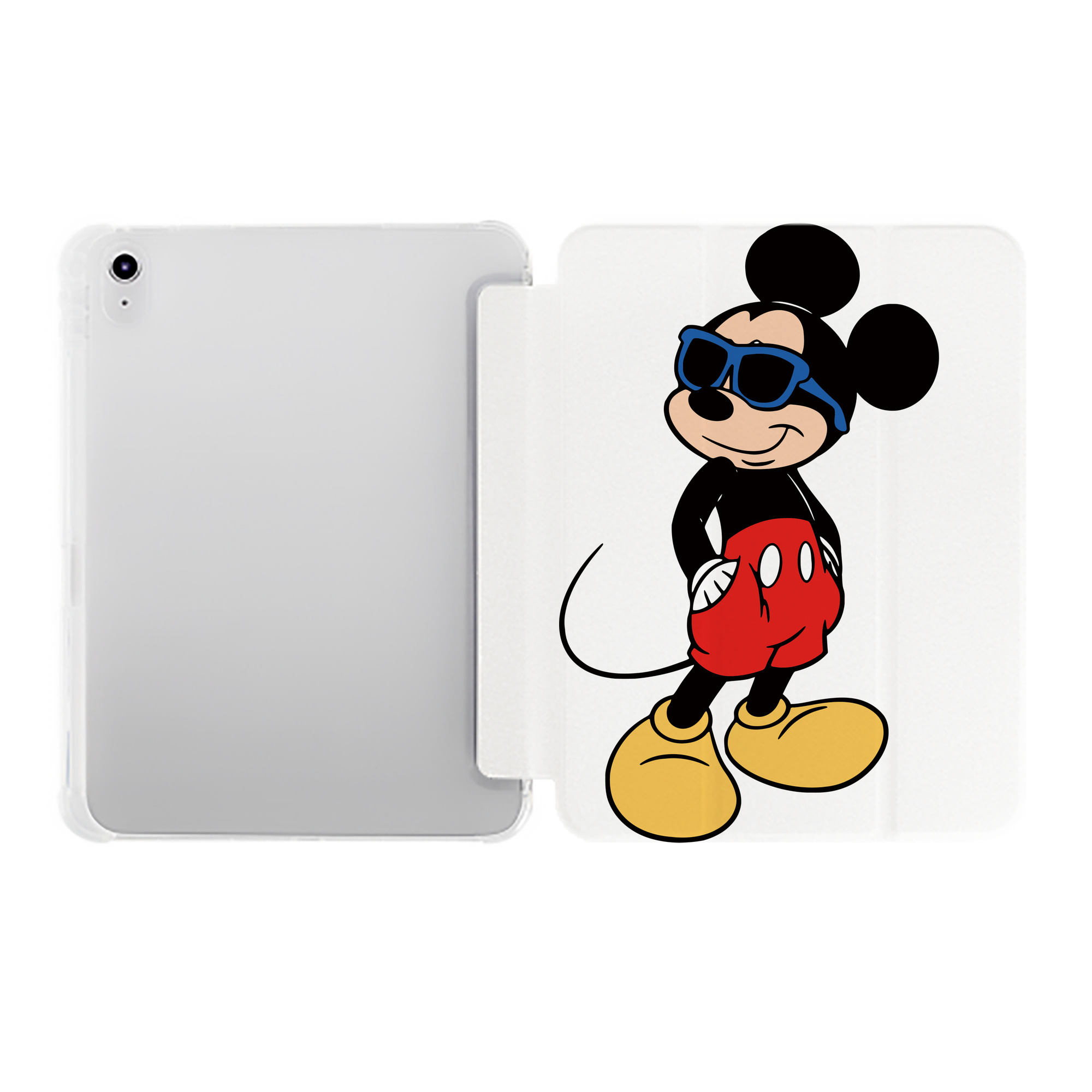 （画像用） ミッキーマウス Mickey Mouse IPad ケース ペン収納付き 三つ折りスタンド PUレザー×シリコン 対応機種9.5/10.5/10.9インチ
